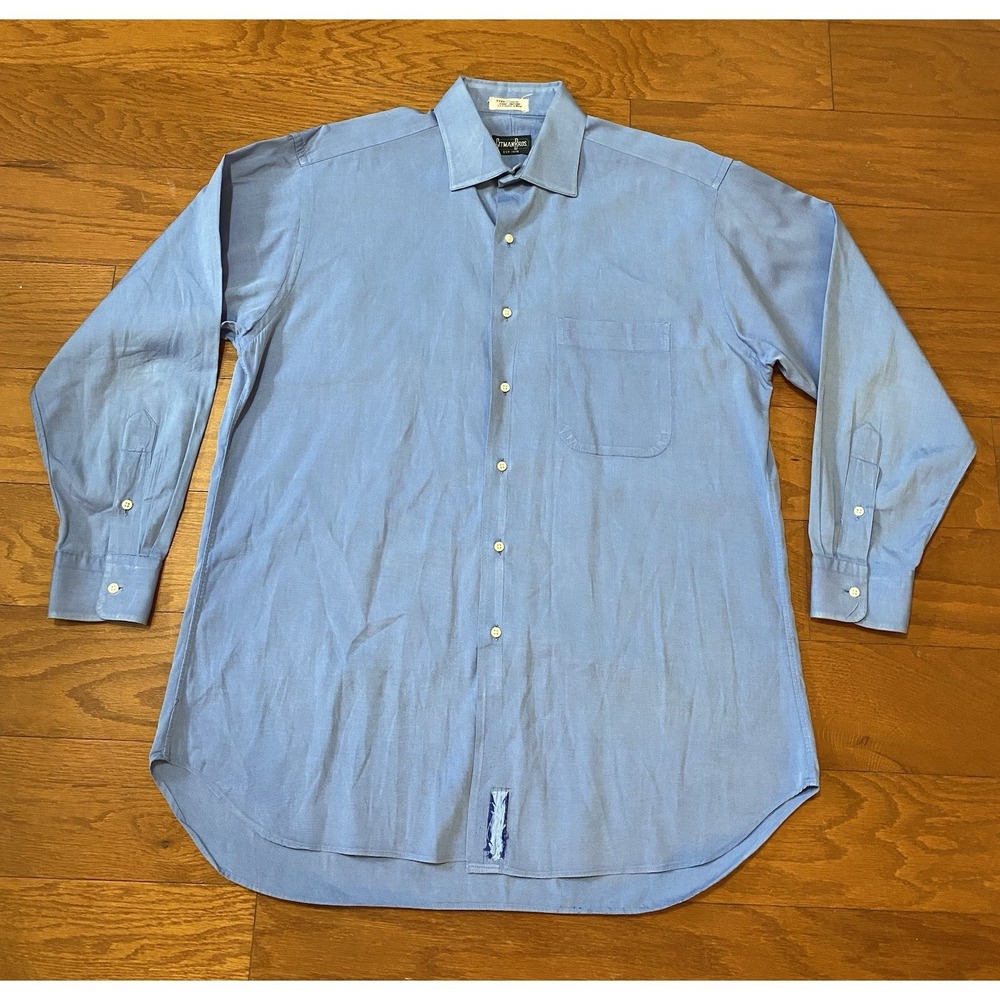 Gitman Bros Vintage Oxford Shirt Mens 16.5/33‎ Blue TTX 2x2 Cotton Y2K USA